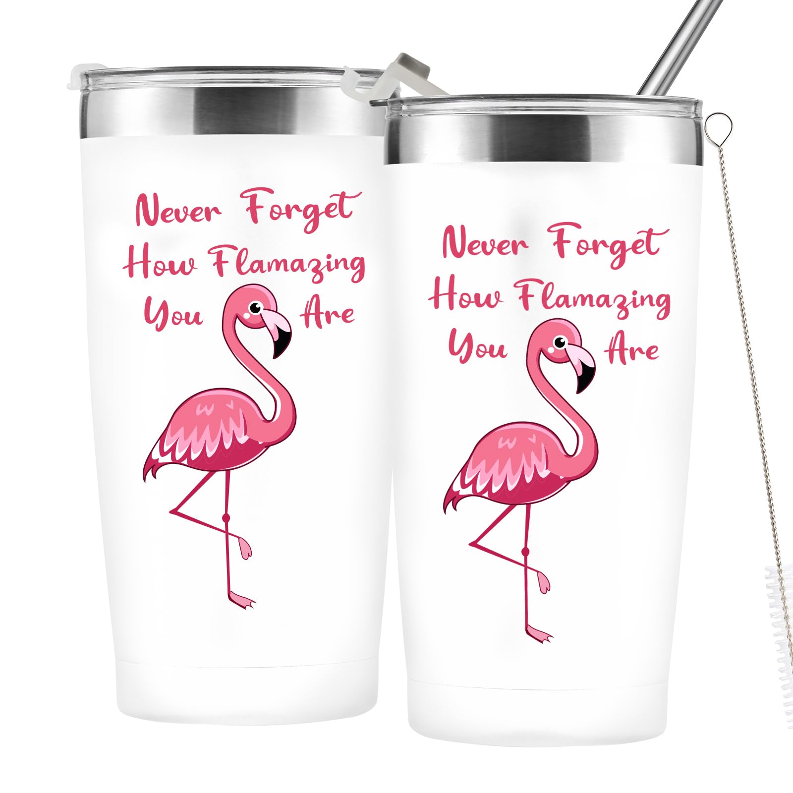Flamingo Gifts for Women - 20oz Stainless Steel Tumbler for Christmas, Birthday, Mother's Day, Valentine's Day - Never Forget How Flamazing You Are