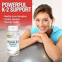 Vista 5 de Solaray Vitamina K-2 de triple fuerza como MK-7 150 mcg - Suplemento de vitamina K2 MK7 para apoyo a la salud ósea, Vit K2 puro como menaquinona