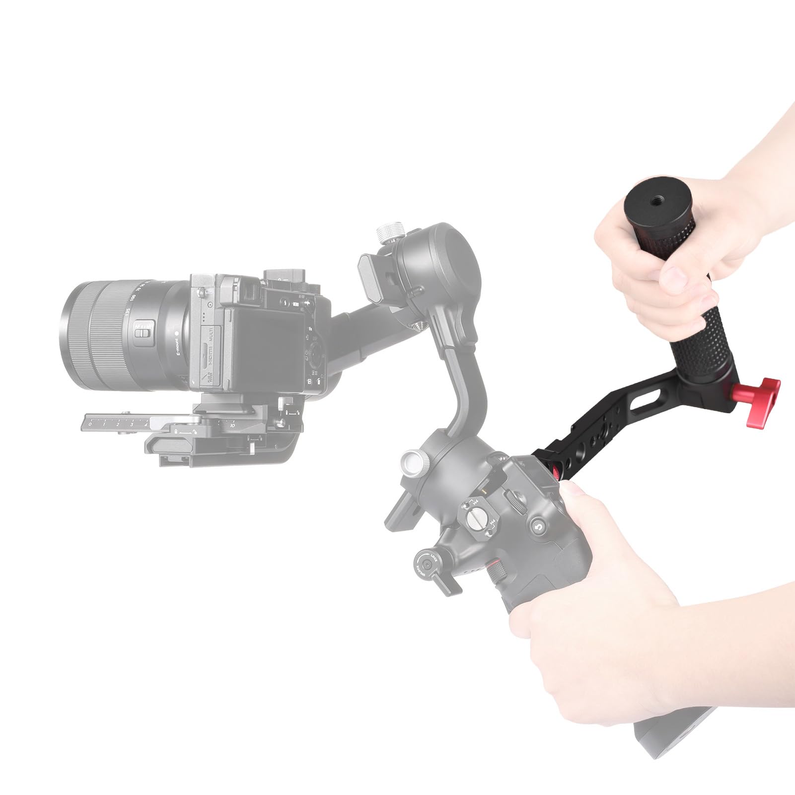 Andoer Maniglia Impugnatura Regolabile Mini Gimbal Stabilizzatore Palmare Manico in Gomma Dal Design Ergonomico Compatibile con DJI RS 2/ RSC 2/ RS 3 Mini/RS 3 /RS 3 Pro