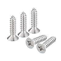 Vista 36 de uxcell Tornillos de chapa de cabeza plana #4x3/8, 50 tornillos de madera Phillips Drive Tornillos de acero inoxidable 304 Autoperforantes