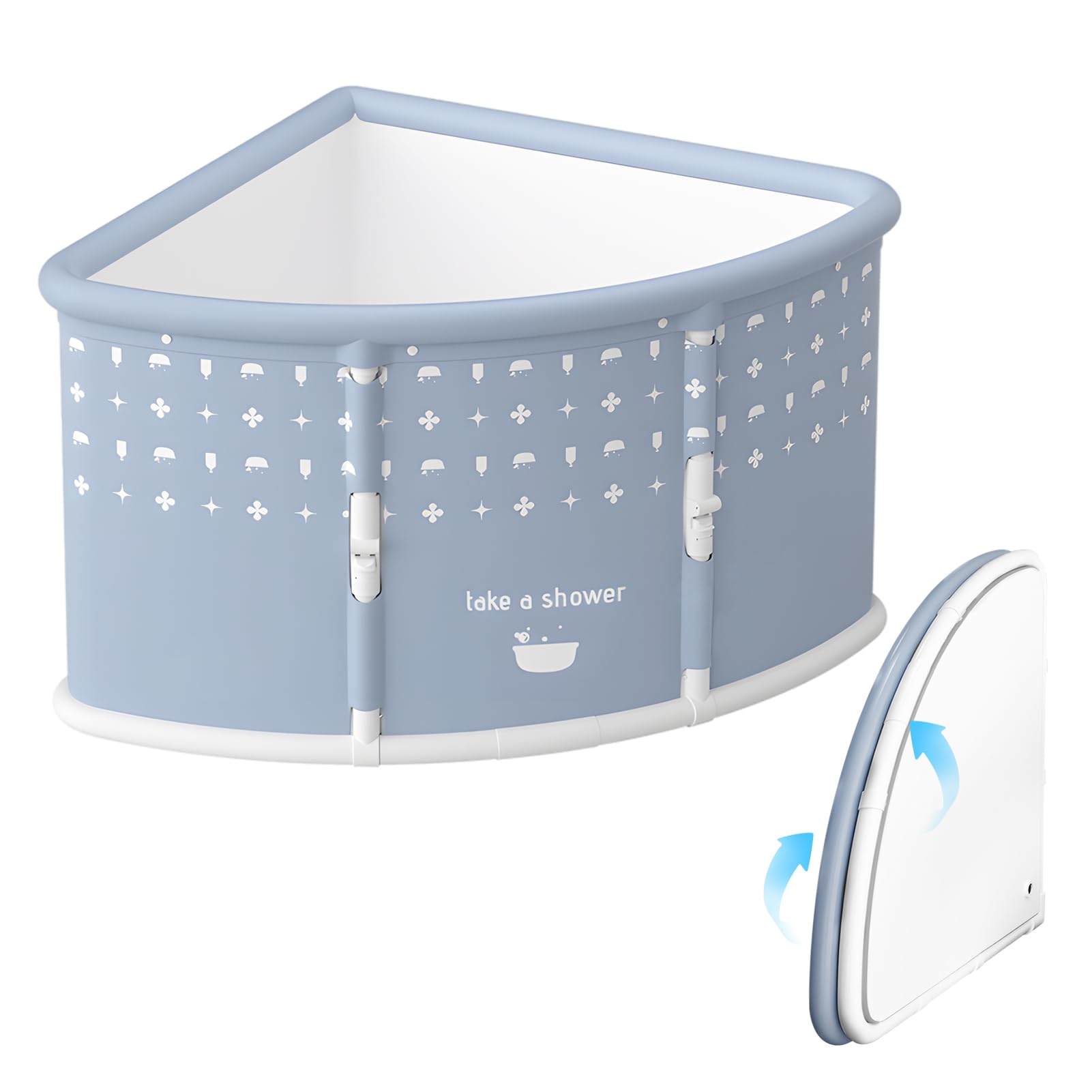 Rutaqian Folding Spa Bath for Awakening Folding Bars Bathtub Wearable PVC Bathtub Sauna Bathtub with Sauna Fungion Grey