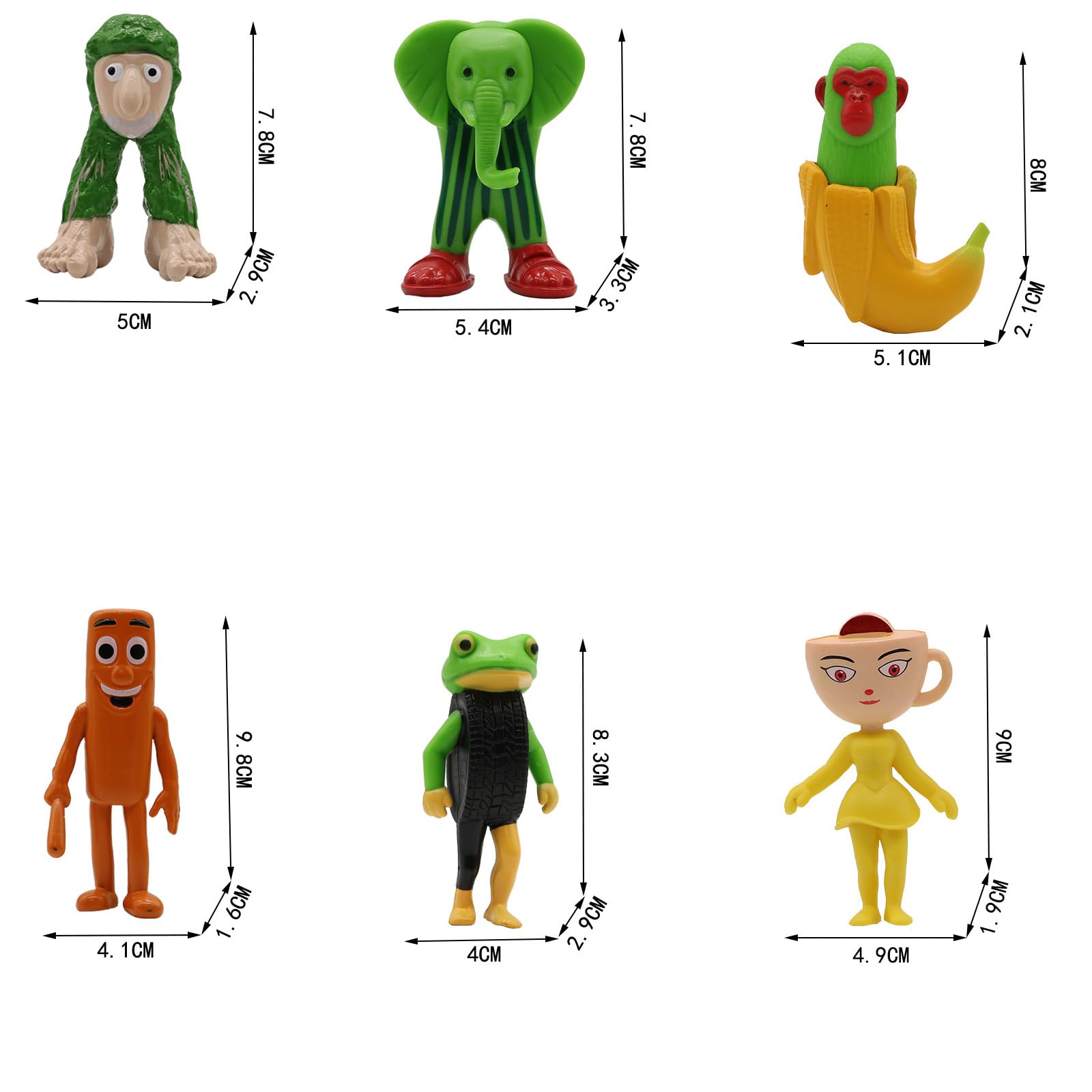 Pipihome Italian Brainrot Figuren 8er Set - 3D Gedruckte Meme-Figuren 7-9cm