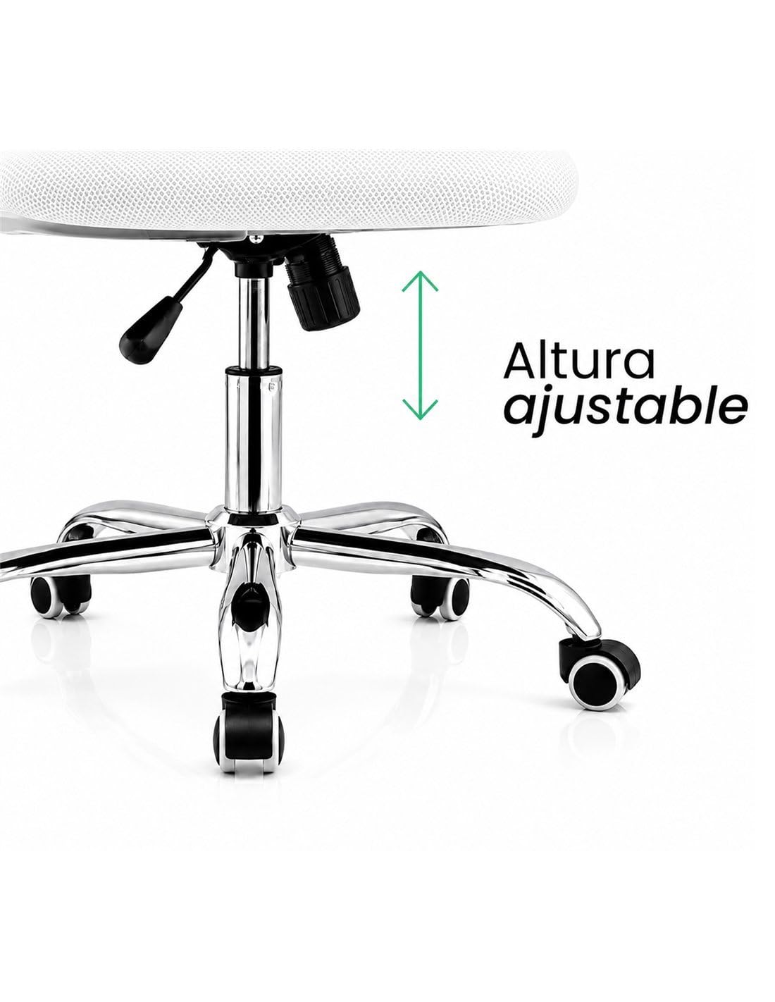 Jardin202 - Silla de Oficina ergonómica Transpirable Nexus | Soporte Lumbar Activo | Despacho y Hogar | (Blanca)
