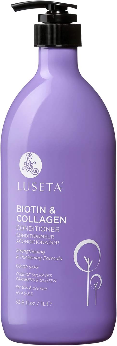 Luseta Biotin & Collagen Conditioner Thickening for Hair Loss & Fast Hair Growth - Infused with Argan Oil to Repair Damaged Dry Hair - Sulfate Free Paraben Free 33.8oz