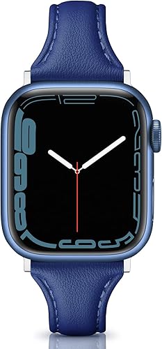 Eyamumo Correa de cuero compatible con Apple Watch Band de 1496 pulgadas 1575 pulgadas 1614 pulgadas delgada y elegante correa de cuero genuino