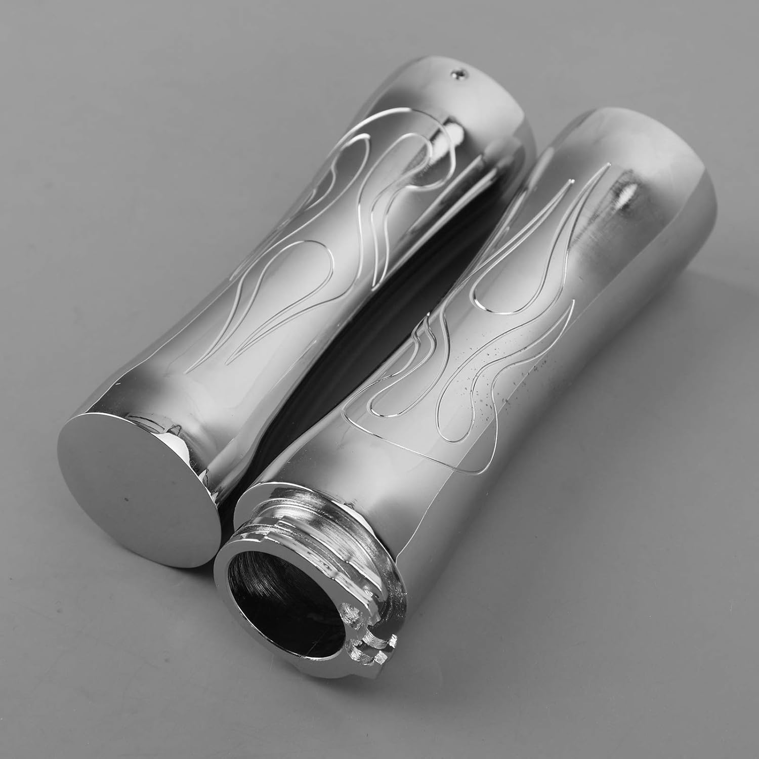 Artudatech Chrome 1" Handlebar Grip Fit for Honda Shadow VLX 600 750 Spirit VTX 1300 1800 for Kawasaki Vulcan 800 Classic Drifter for Harley & for Choppers