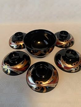 会津塗　漆器　吸物椀　5客揃　共箱付　天然木 Amazon.co.jp: 会津塗 漆器 お吸物椀 5客セット 祥高作 木乾古代
