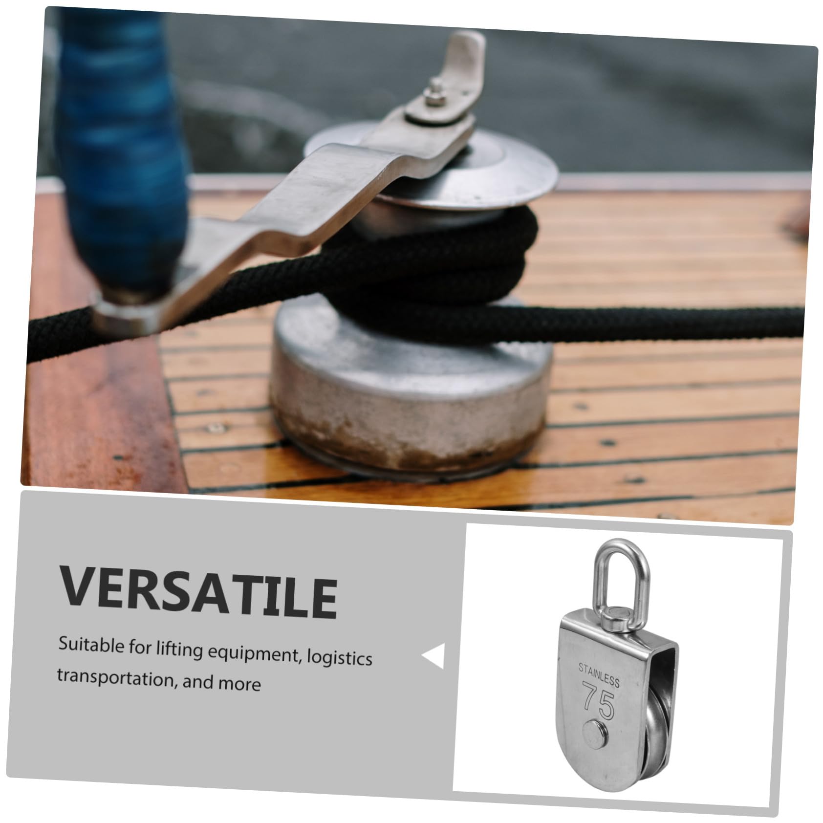 ERINGOGO Heavy Duty Umlenkrolle Tragkraftstarke Seilrolle für Zugarbeiten Langlebige Verschleißfeste Traction Trolley Pulley mit Geräuscharmem Lauf Kompakte Kleine Umlenkrolle