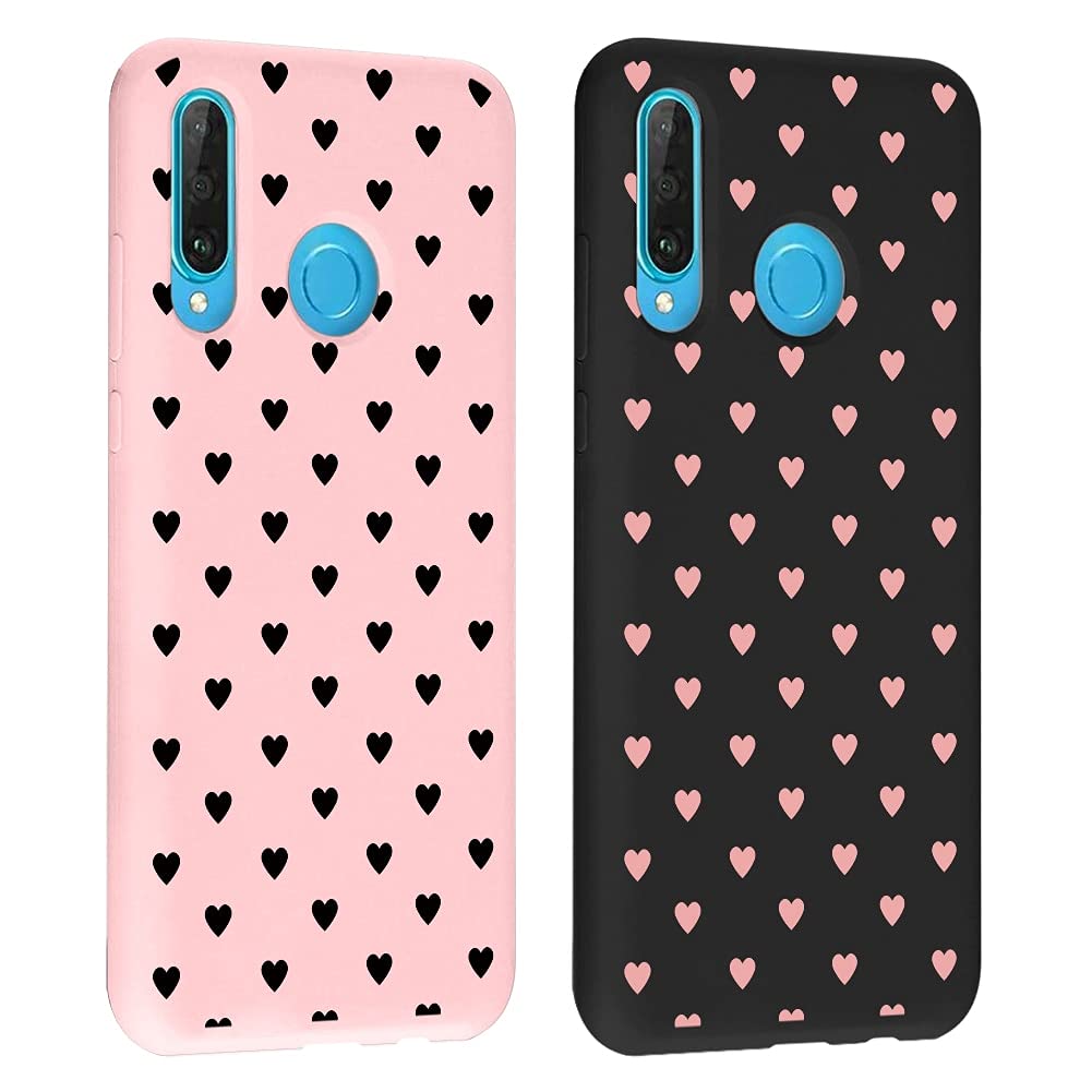 Yoedge Glitter Cordino Cover per Huawei P30 Lite 6,15, Trasparente Custodie con Collana Laccio Tracolla, TPU + PC Bumper Antiurto Protettiva