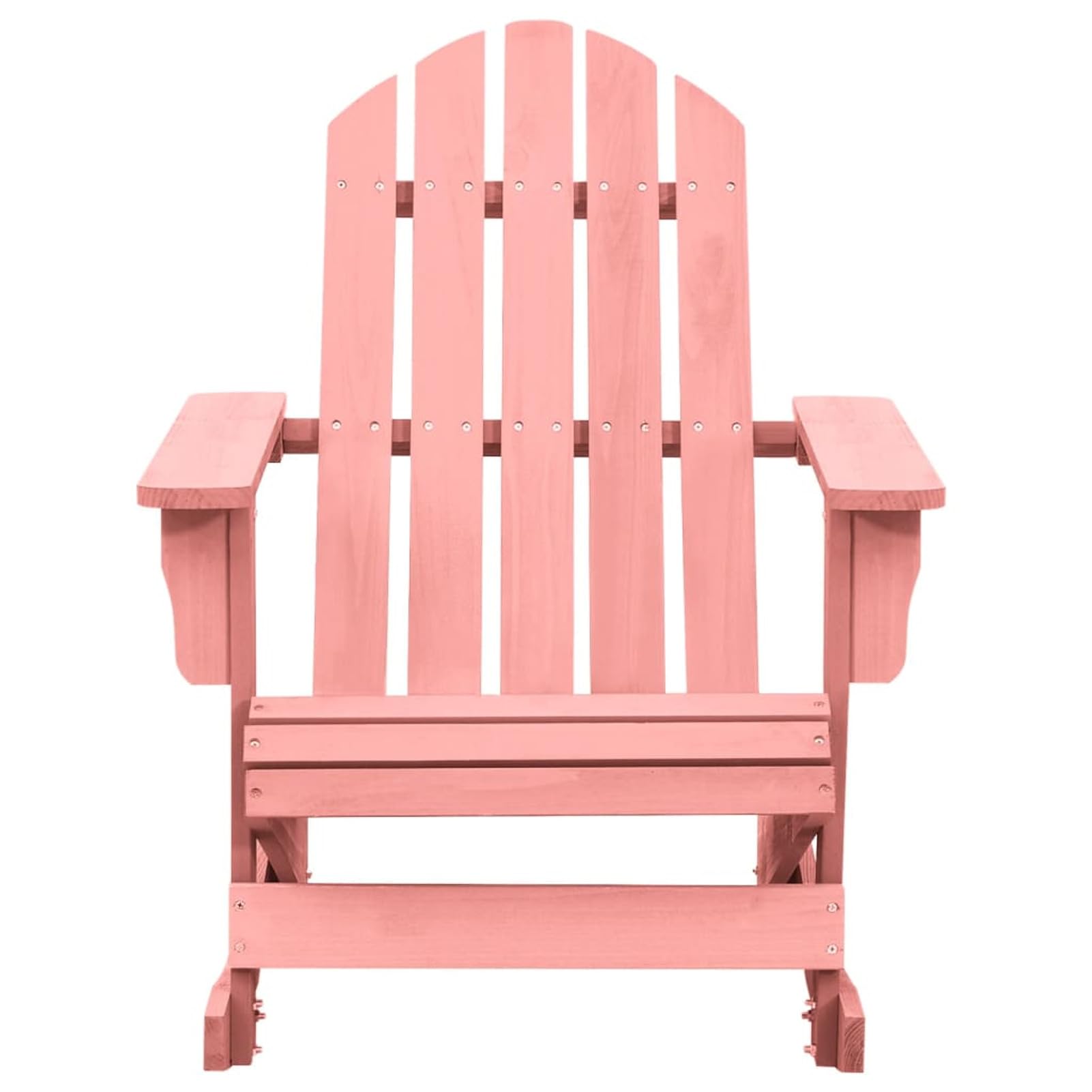 LAPOOH Ogrodowy fotel bujany Adirondack z litego drewna jodłowego różowy, krzesło Adirondack, krzesło ogrodowe, siedzisko na patio, krzesło zewnętrzne-315887