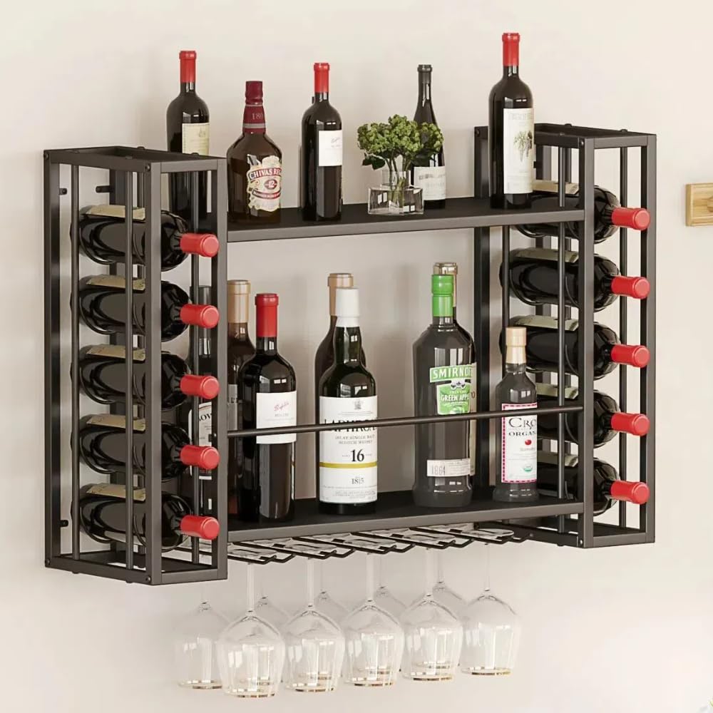 Liquor Dispenser RONIXE Wall Mounted Wine Racks Rustic Barrel