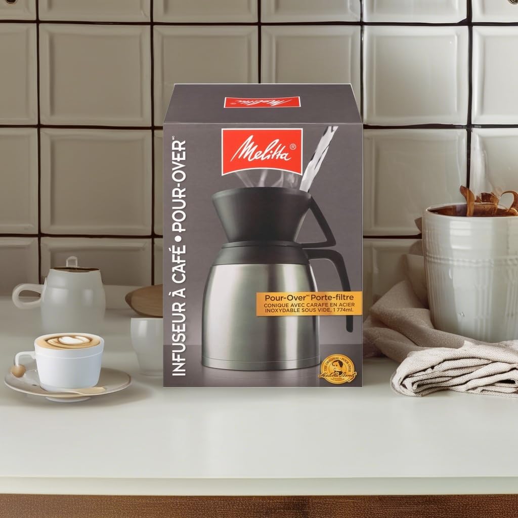 Melitta Pour-Over Coffee Brewer set on a kitchen counter