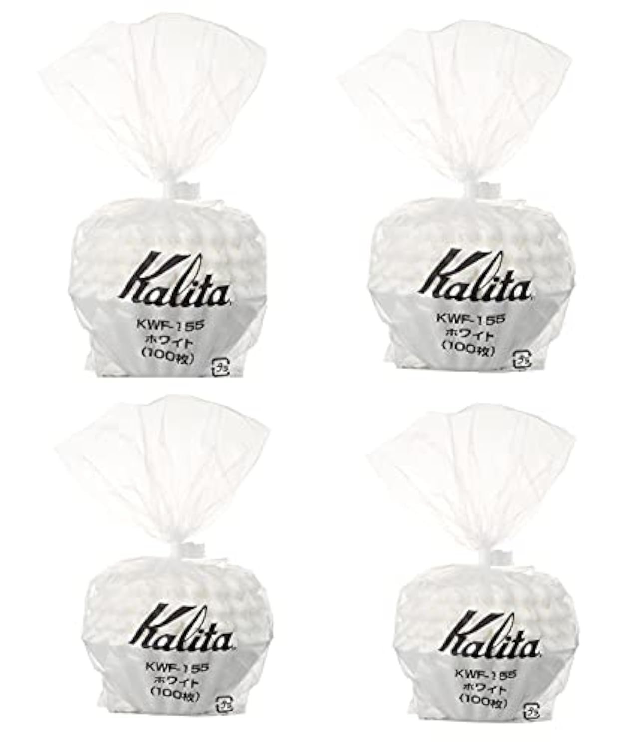 Kalita:Wave Series Wave Filter KWF-155 [1-2 Personen], Weiß, 100 Stück, 4er-Pack (insgesamt 400 Blatt) #22213 Japan Import