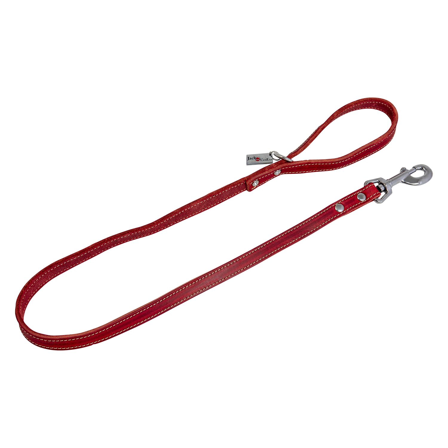 JACK AND VANILLA, Dog Lead, Fat Leather Model, Red, Size 16 mm x 100 cm