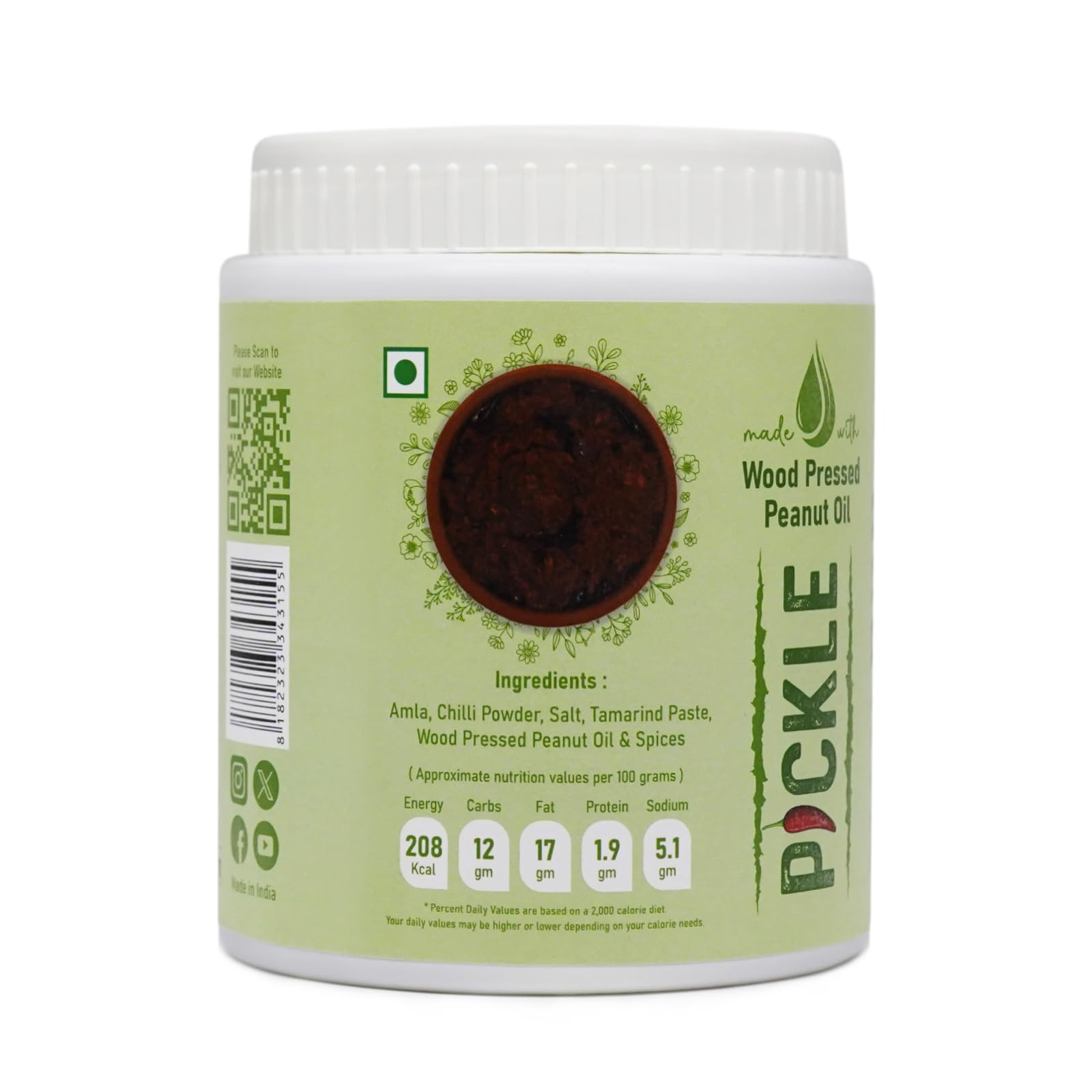 Nature's Trunk Homemade Amla Pickle (Gooseberry Achar) | Pure & Healthy Nellikai Pachadi | Rich in Anti-Oxidants & Nutrients | Traditional Homemade Usirikaya Pachadi (850g) 2