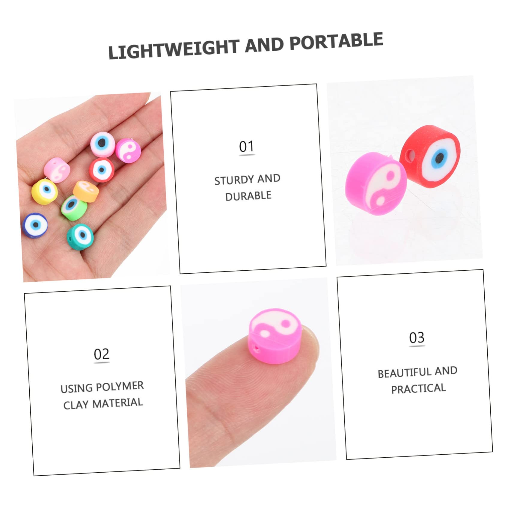 NUOBESTY 800 Stk Weiche Keramik perlen Perlenketten Haarschleife Harz Perlen für Armbänder Schmuck DIY Bastelzauber DIY Halskette lose Perlen empfindlich Verstreute Perlen Charme Ton