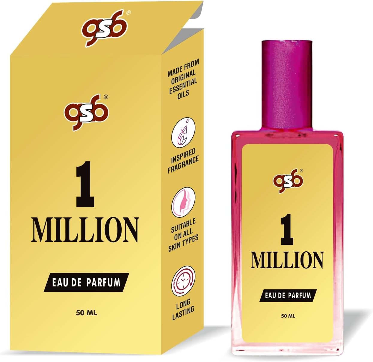 GSB One Million Eau De Parfum Inspired From Pcao Rbbane One Million | Clone Fragrance | Designer EDP Spray For Men & Women | Luxury Perfume | Long Lasting | 50 ML