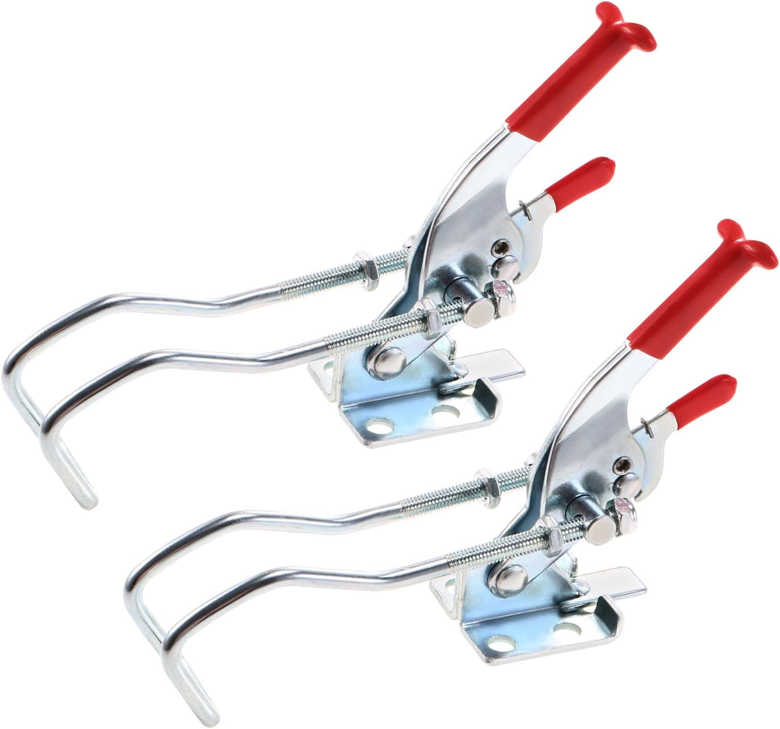 uxcell 771lbs Adjustable Draw Latch Galvanized Iron Hook Bolt Self-lock Toggle Clamp, 2 Pcs