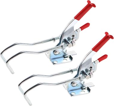 uxcell Adjustable Draw Latch Self Locking Toggle Clamp Hook Bolt Zinc Plated Iron 123mm x 43mm 771lbs, 2pcs