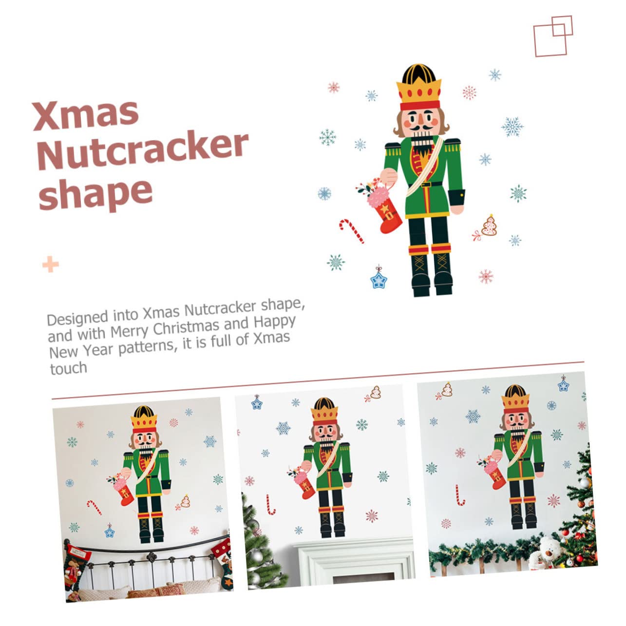 TOPBATHY 4 Blätter Weihnachtsfensteraufkleber Weihnachtliche Kühlschrankdekoration weihnachtsaufkleber kühlschrankaufkleber weihnachtliche fensterbilder weihnachtliche wandaufkleber