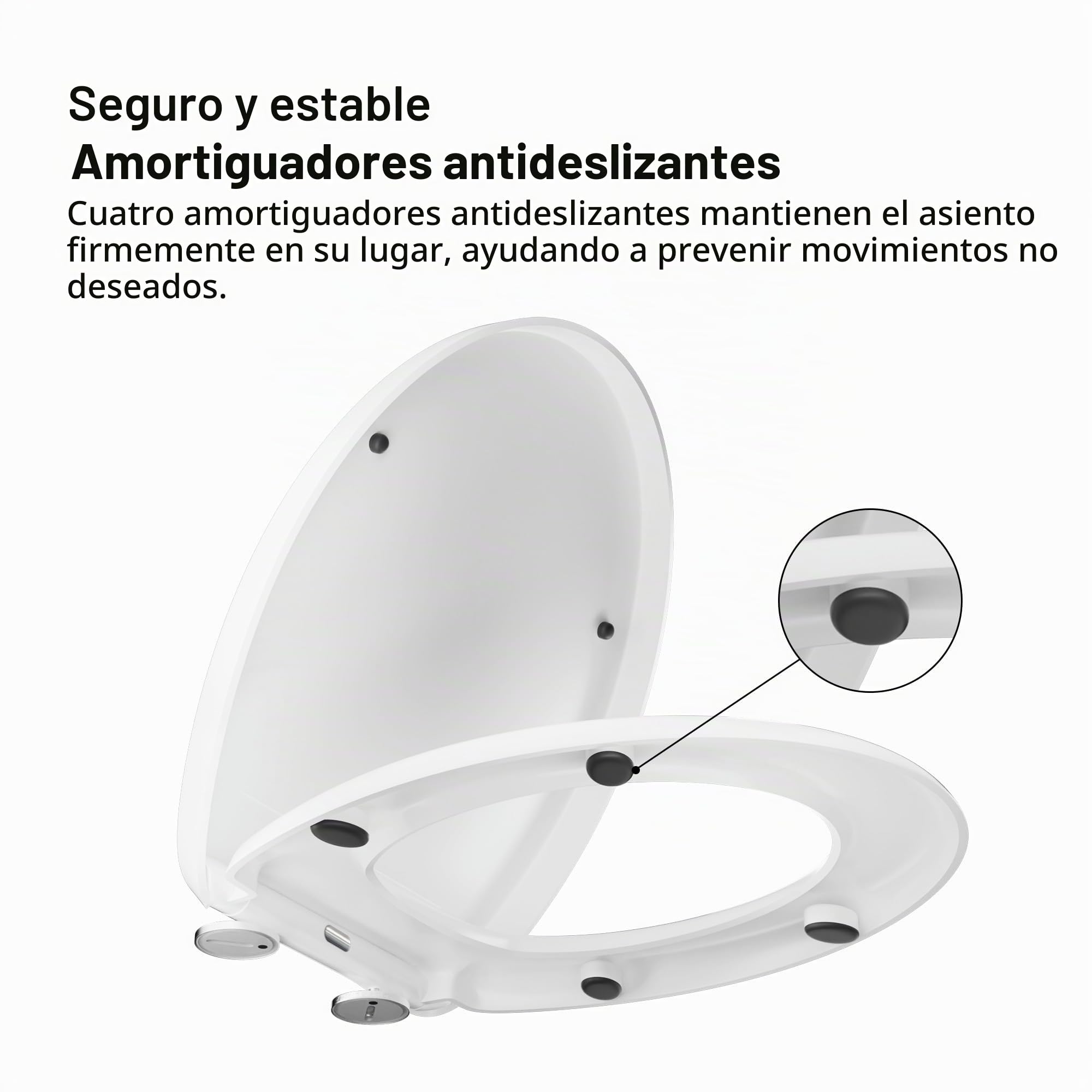 Asiento de inodoro de cierre suave, asiento de inodoro con liberación rápida para una fácil limpieza, asientos de inodoro estándar ovalados, fijación superior simple, asiento de inodoro universal, sin