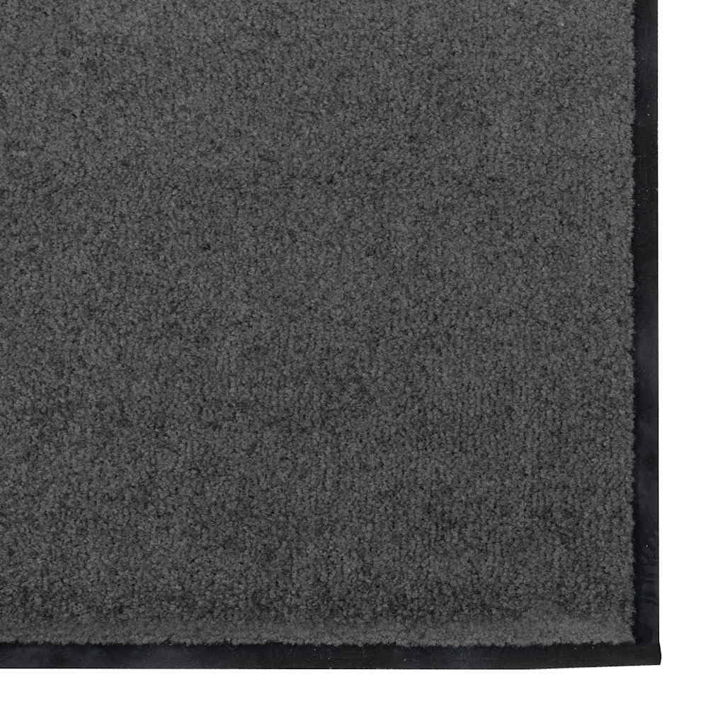 Alfombra para puerta, antracita y negro, 120 x 250 cm, de PVC 100 % poliamida, alfombrilla de retención de suciedad, alfombrilla rectangular para interiores y exteriores, con diseño moderno y