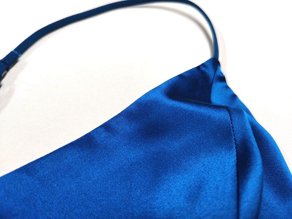 SilRiver Women's Silk Satin Triangle Bralette Soft Cup Wireless Bra Smooth and Comfortable Wire Free Bra Top - Image 3