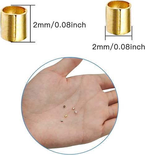 Miniatura 3 de 5000 cuentas de engarzado espaciadoras de cuentas pequeñas de latón para engarzar cuentas de tope, cuentas de engarce de joyería, tapas de tubo de