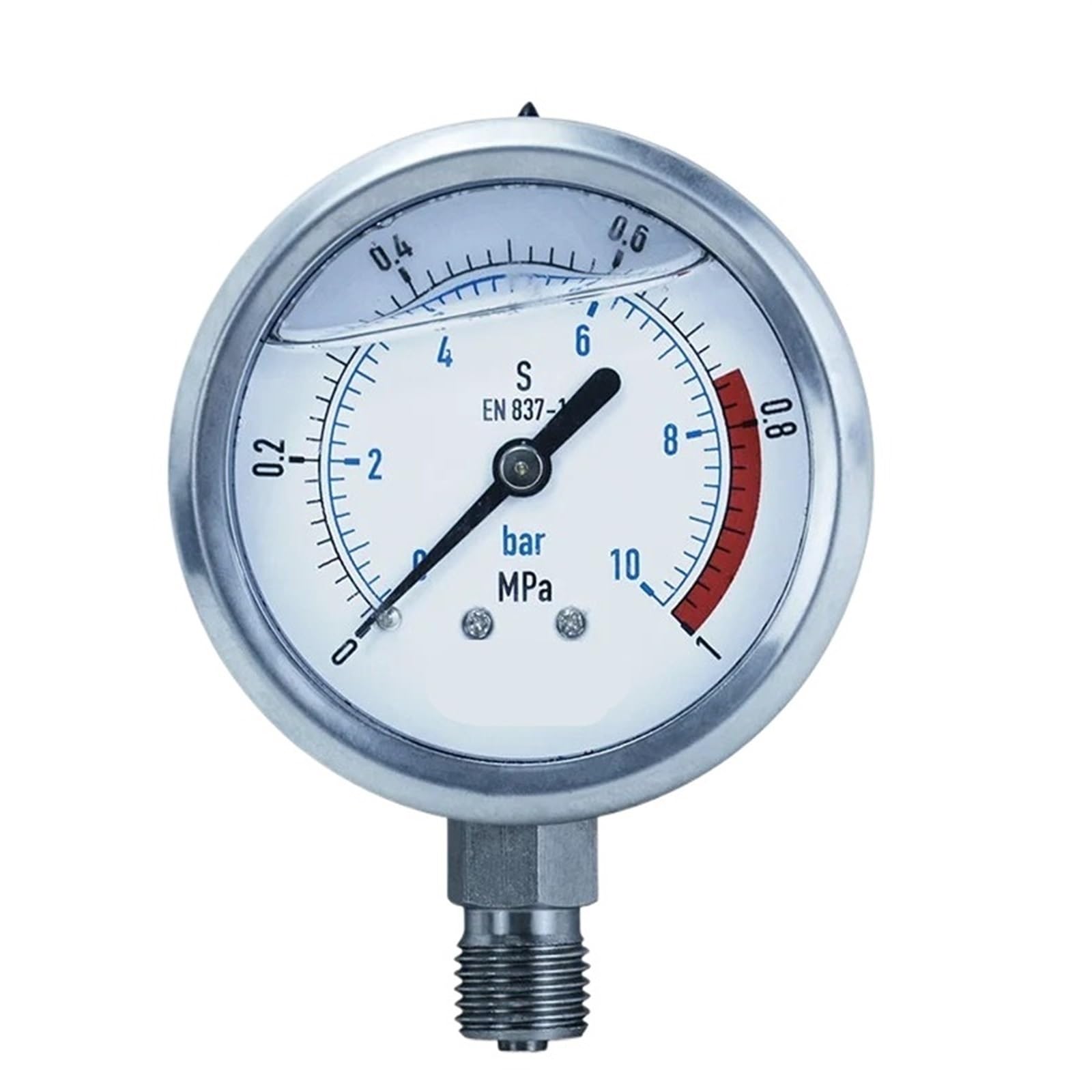 Manometro antivibrazione 0-60mpa Radiale/assiale Aria idraulica Acqua Acciaio Inossidabile manometro Olio Filettatura G1/4 G1/2 manometro Digitale (Un Quarto Radiale, 0-0,4 MPa)