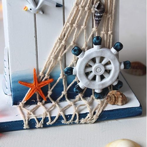 Miniatura 5 de SUPVOX Portalápices de madera, decoración náutica, decoración de timonel, organizador para oficina en casa, escritorio, recuerdos náuticos