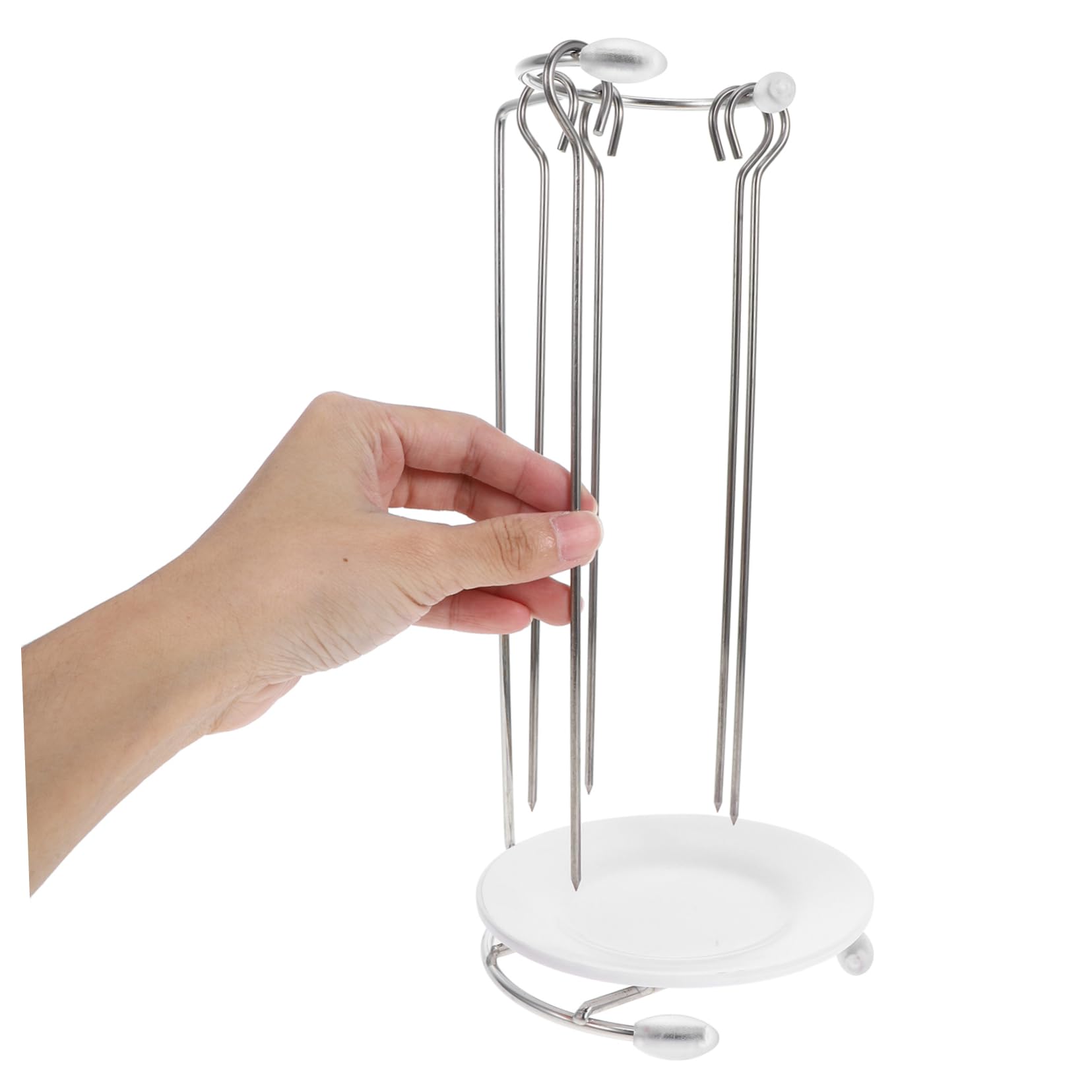 Kisangel Supporto per Spiedini Facile da Trasportare e Portatile in Acciaio Inossidabile per Barbecue Set da 1 per Grigliate All'aperto e Campeggio