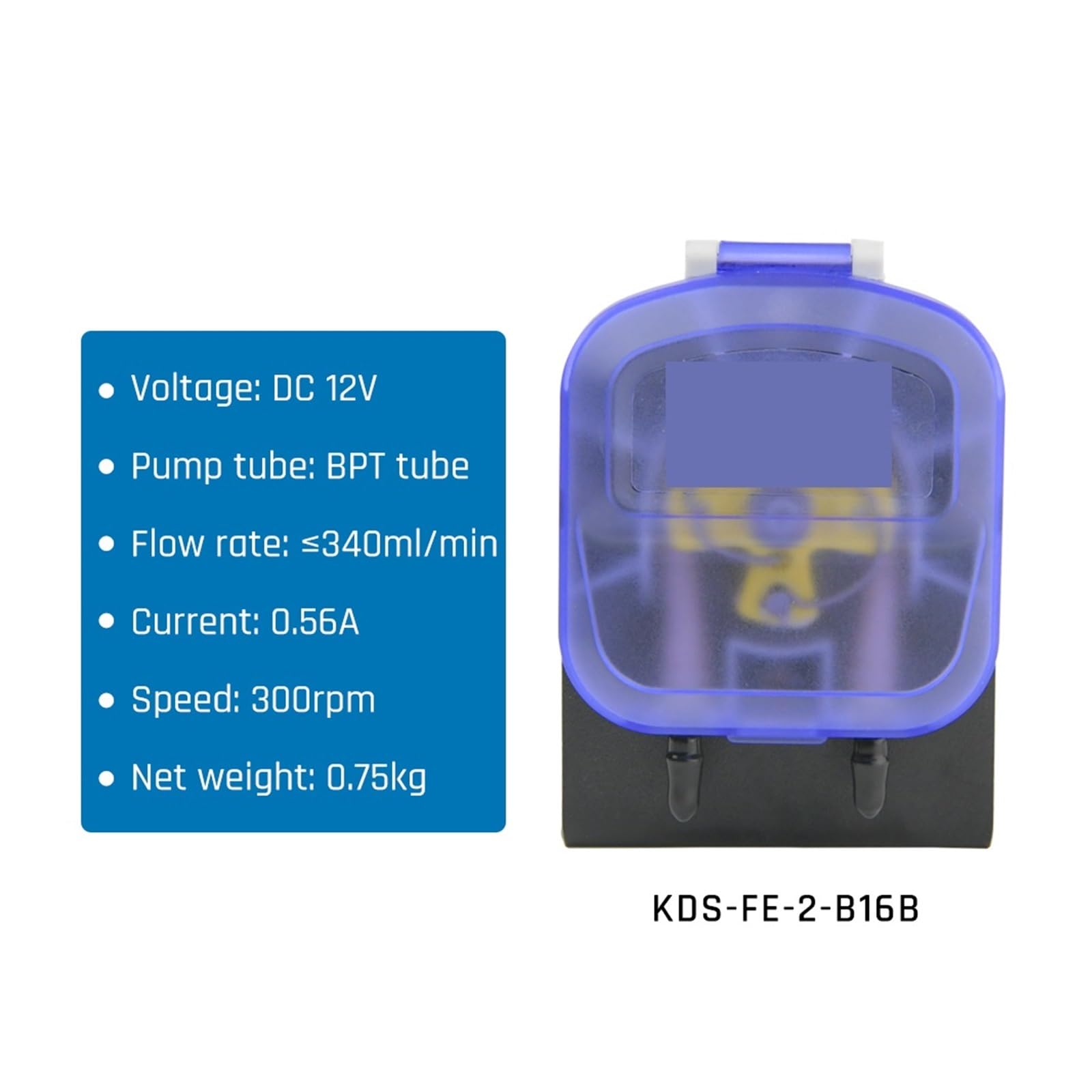 KDS DIY pompa perystaltyczna 12V 24V silnik prądu stałego pompa dozująca o wysokim przepływie 4 wybór kolorów 340-380ml/min do analizy laboratoryjnej,Precyzyjna kwantyfikacja(KDS -FE-3-B16B)