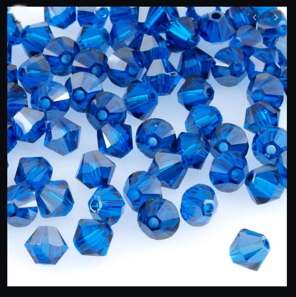 50pcs Authentic Preciosa 6mm Faceted Bicone Crystal Loose Beads Capri Blue Compatible with Swarovski 5301/5328 for DIY Jewelry Making Pre-B625 - Image 2