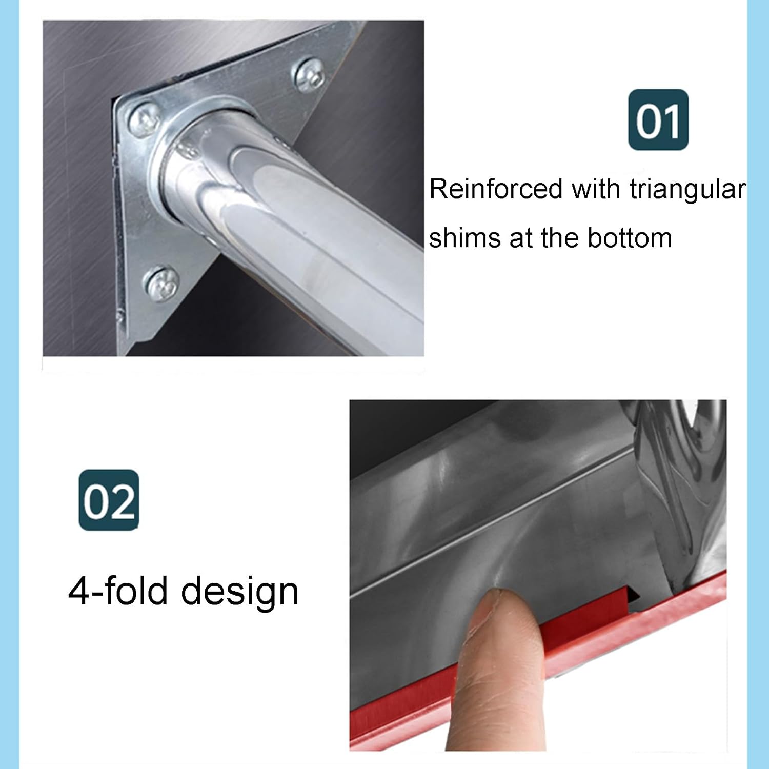 Removable Single-Layer Stainless Steel Work Table H 80cm Kitchen Workbench Adjustable Feet and Rounded Anticollision Design Packing Table