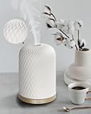 Essential Oil Diffuser,110ML Diffusers for Essential Oils Large Room, Ceramic Diffusers Decorative Ultrasonic Defuzzer, Ideal for Aesthetic Home,Dorm Décor, Yoga,White