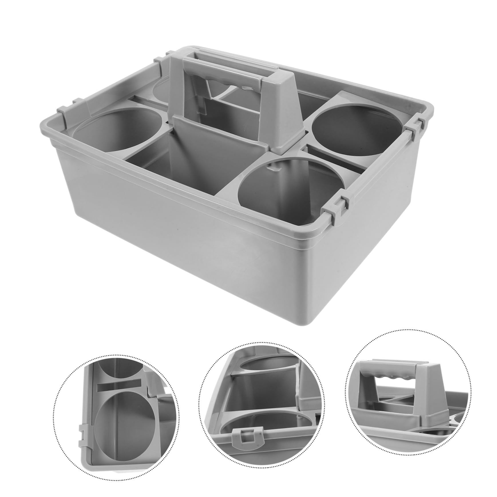 Cabilock Cesta de Almacenaje para Productos de Limpieza con Compartimentos y Asa Ergonómica Contenedor Plástico Ligero y Resistente para Organización Doméstica y Profesional