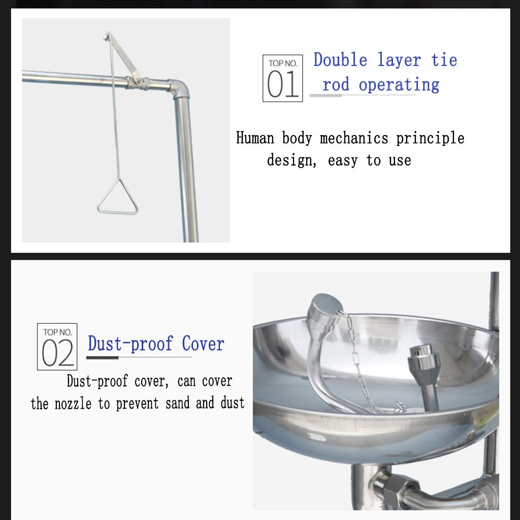 BBGS Estación Lavaojos Ducha de Emergencia Acero Inoxidable Sistema de Ducha de Seguridad Estación de Lavado de Ojos Y Cara, Válvula de 32 Mm (Color : STYLE 1)