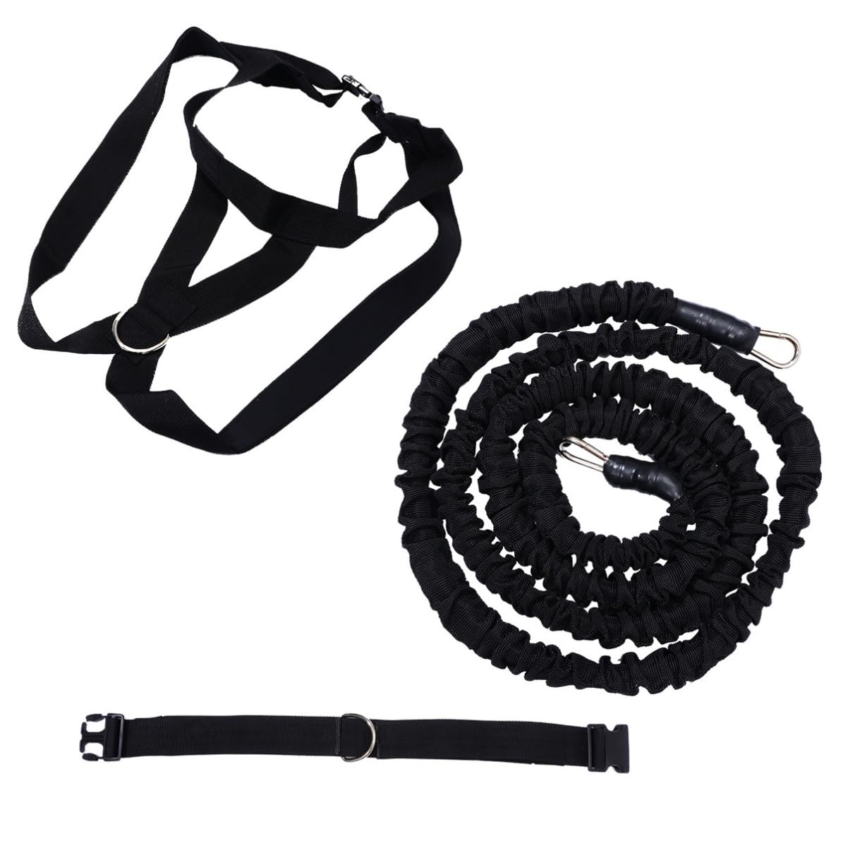 HOMSFOU Banda de Entrenamiento Banda de Resistencia para Ejercicios Banda elástica de Tejido Negro 1 Set para Yoga y Entrenamiento de Fitness