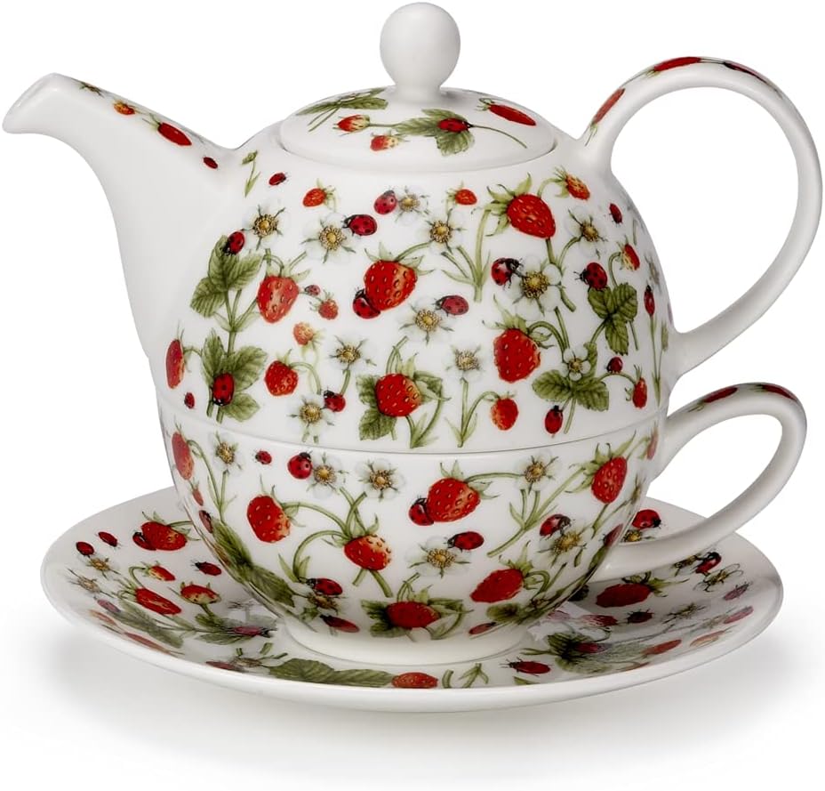 Dunoon Tea for One Set Dovedale Strawberries Amazon.co.uk Home & Kitchen