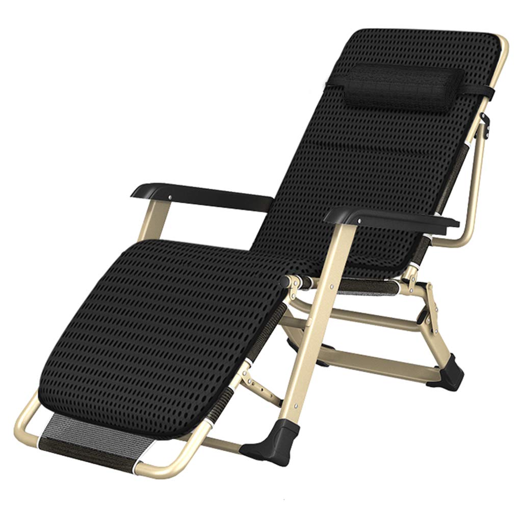 Chaise d'extérieur idéale pour piscine camping et plage avec fauteuil inclinable noir