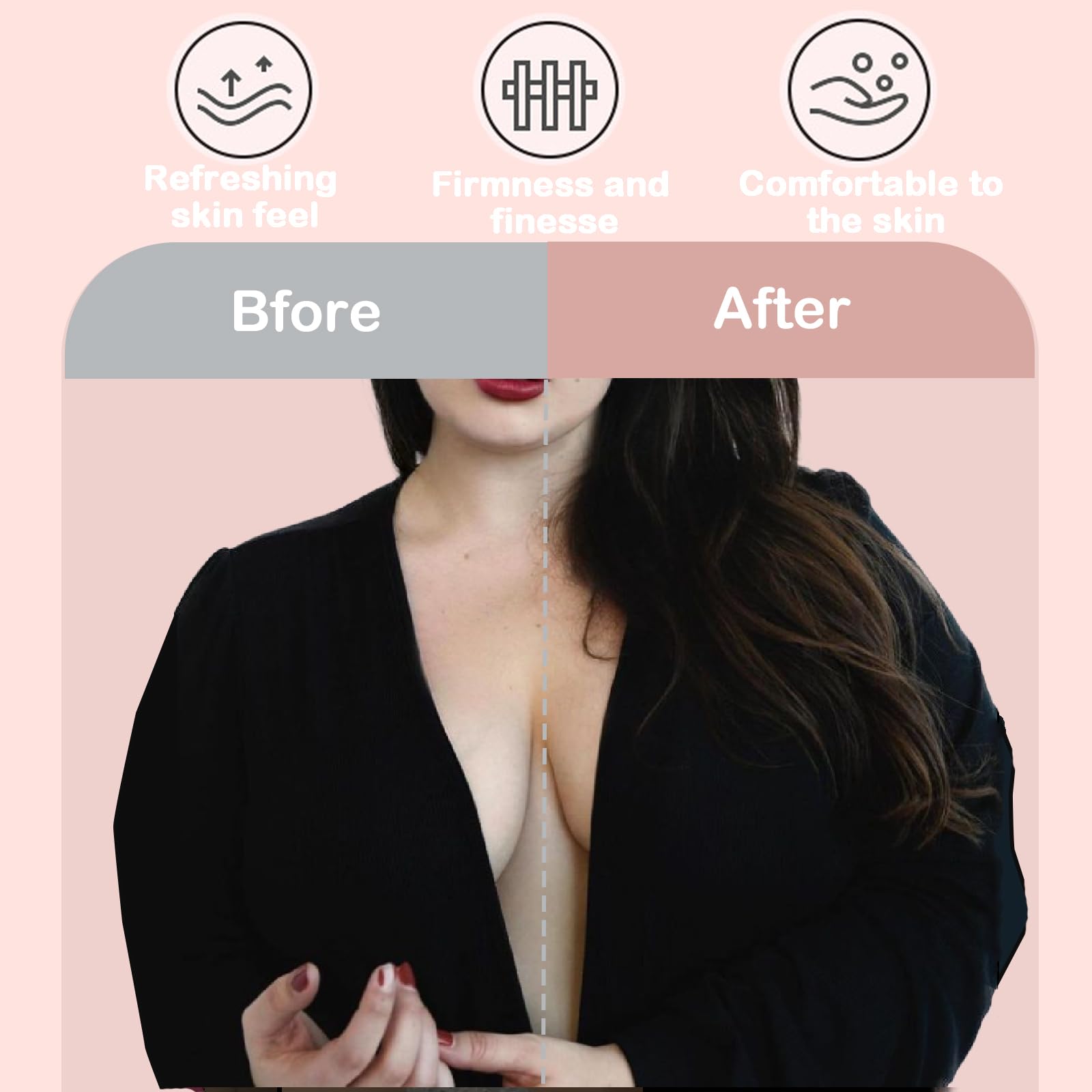 2 Paar Push-Up Brust Tape für Große Körbchen, Selbstklebend Rückenfrei Unsichtbar inkl. Nippelcover, Beige