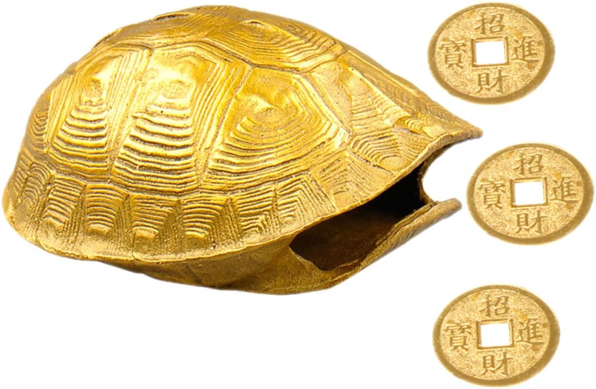 Turtle Shell Coin Decoration Divination Turtle Shell Chinese Style Fortune Telling Coin Home Ornament