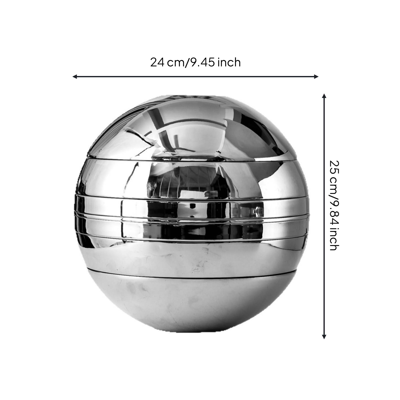7 Pezzi Stoviglie in Acciaio Inox Moderno Servizio di Piatti Rotondi Resistente Piatto Rotondo da Portata per Cucina