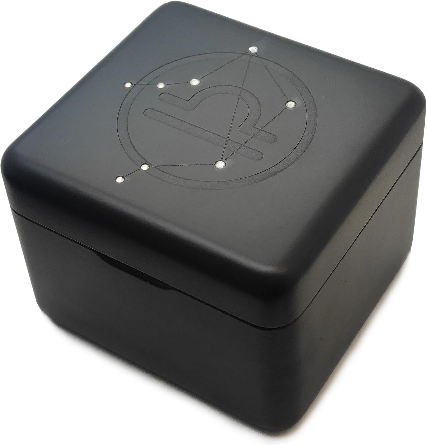 Mini Constellation Vintage Music Box with Photo Frame, Star Map of The Night Sky with Diamond,18 Note Wind Up Signs of The Zodiac Gift for Christmas/Birthday/Valentine's Day (Libra)