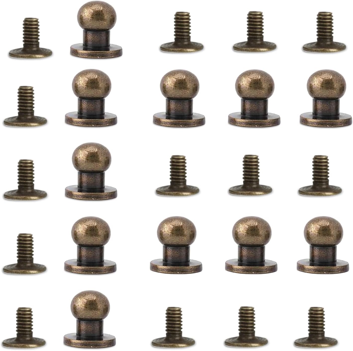 WedDecor Chicago Round Head Screw Back Sam Browne Studs Hand Pressed Rivets for Leathercraft Clothing, Footwear - Image 5
