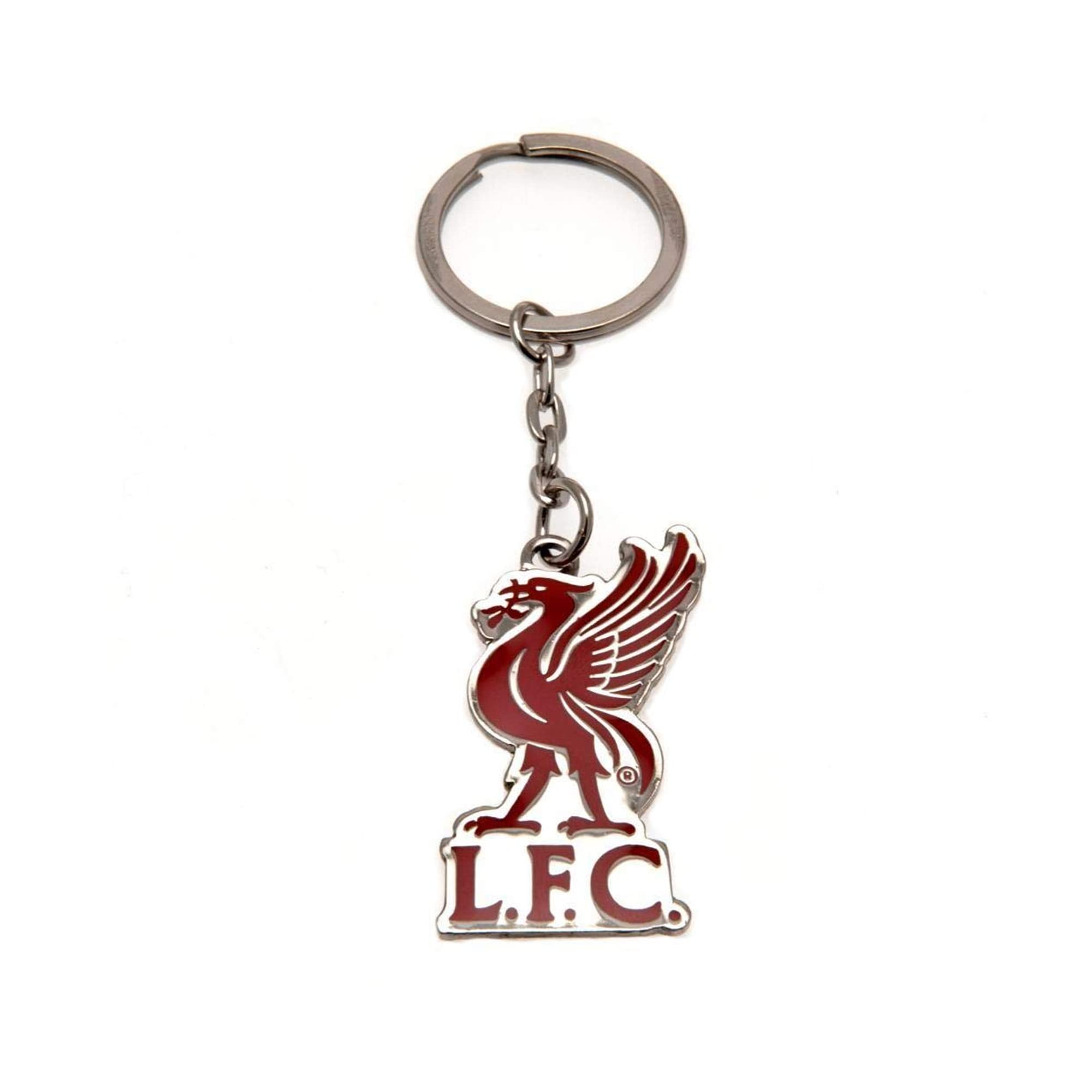 Liverpool FC Official Soccer Crest Keyring (One Size) (Silver/Red)