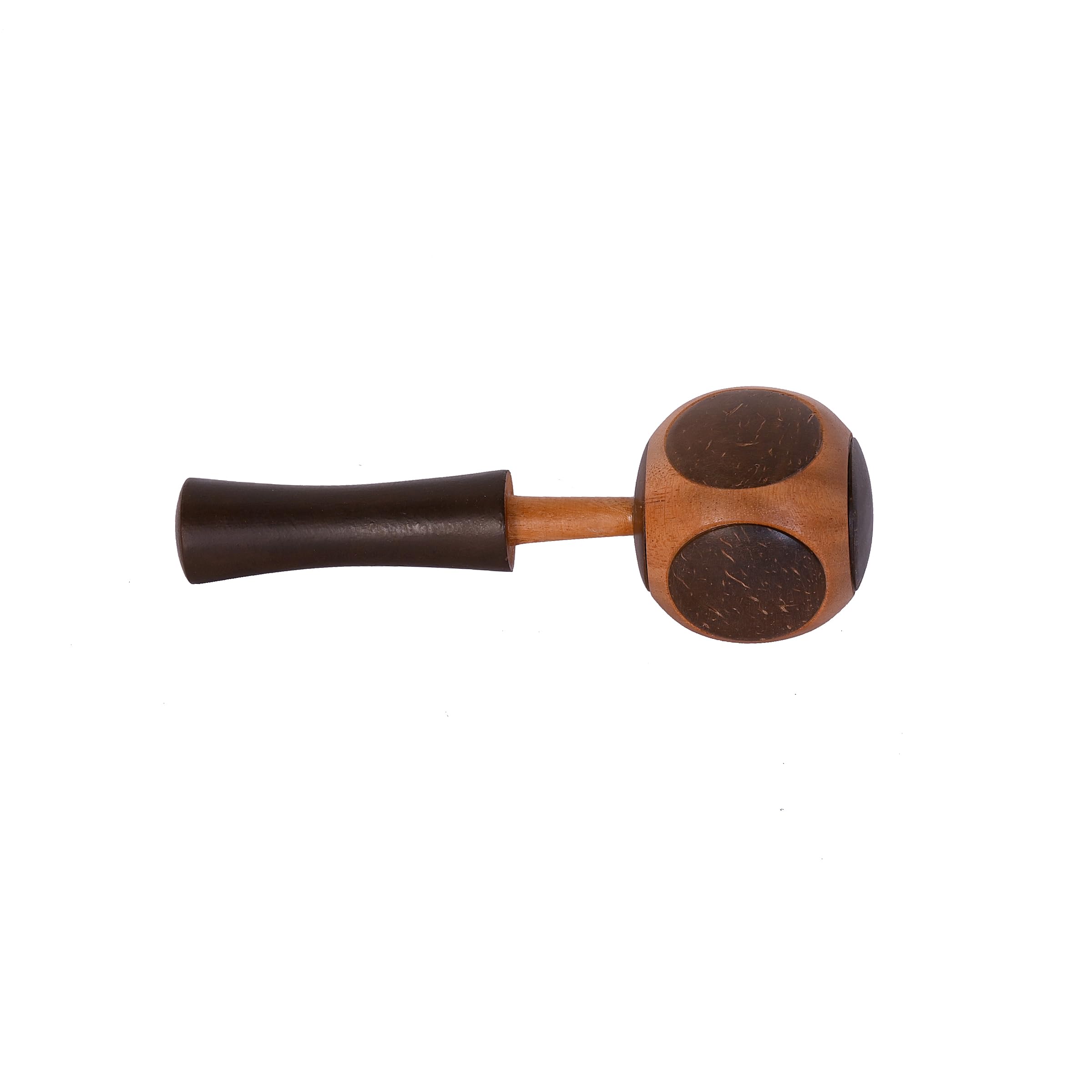 Coconut Shakers, Handcrafted Musical Instrument from Natural Materials, Lightweight and Durable (Handle Square) 2