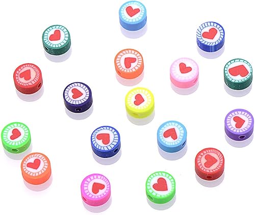 PULABO - Cuentas de arcilla con forma de corazón, arco iris, hongo y amor, cuentas espaciadoras para hacer pulseras, collares, joyas hechas a mano,