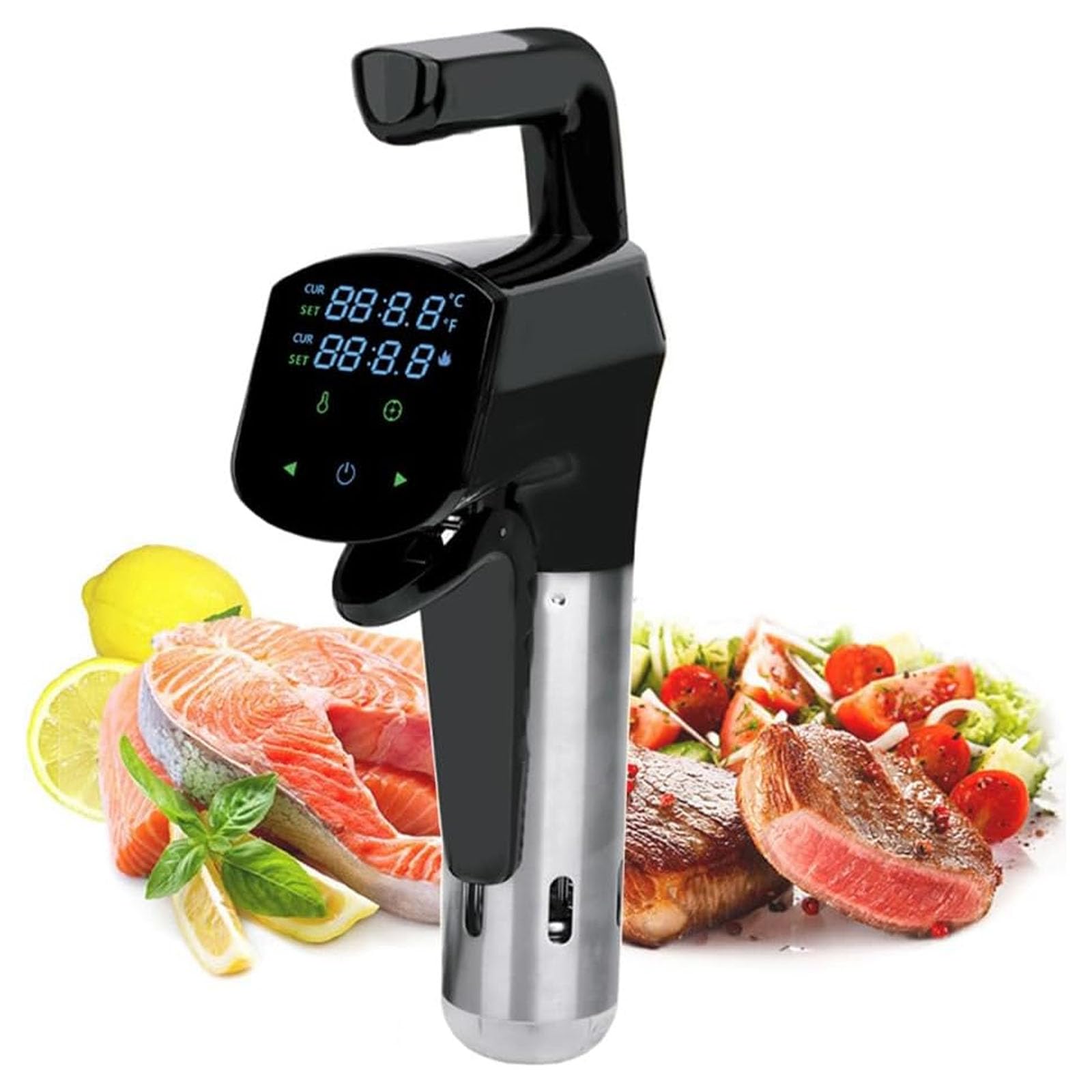 Cuiseur sous Vide, Circulateur À Immersion De Précision 1800 W avec Affichage Numérique LED, Contrôle Précis De La Température Et du Temps, pour Steak, Poulet, Poisson Et Légumes