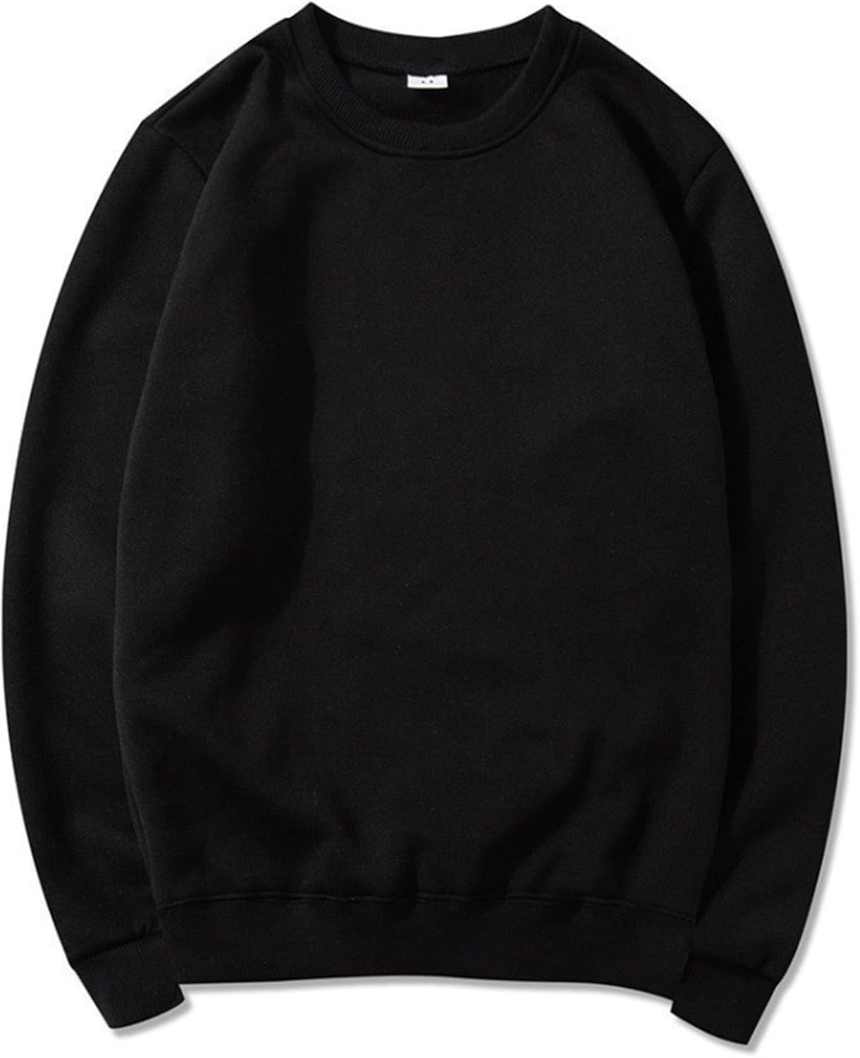 Men's Crewneck Sweatshirt Solid Pullover Casual Basic | Solid Crewneck Pullover With Ribbed Cuffs And Hem For Casual Layering, Lounging, Travel, And Daily Wear